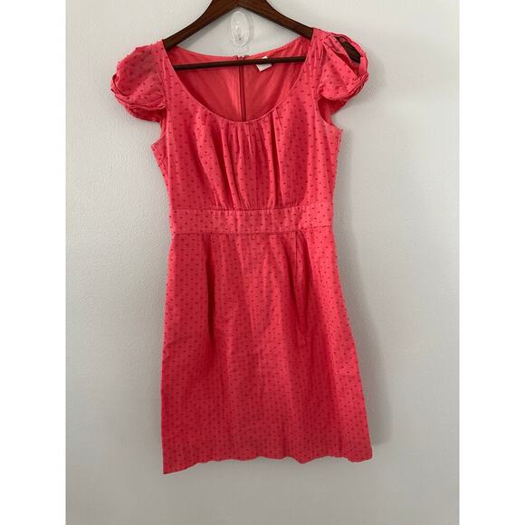 J. Crew Melody Coral Swiss Dot Pocket  Dress sz 2 - Picture 3 of 5